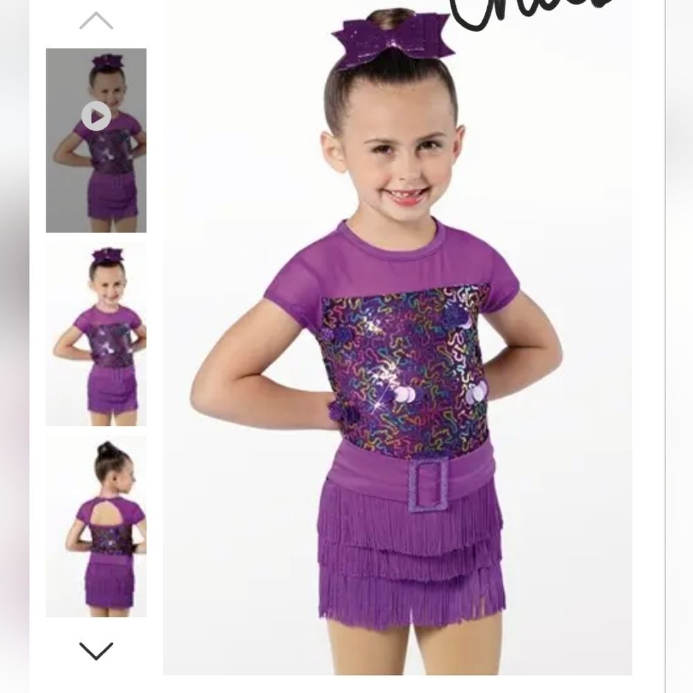 Weissman Showtime 13634 Classic Purple Fringe Dance Costume